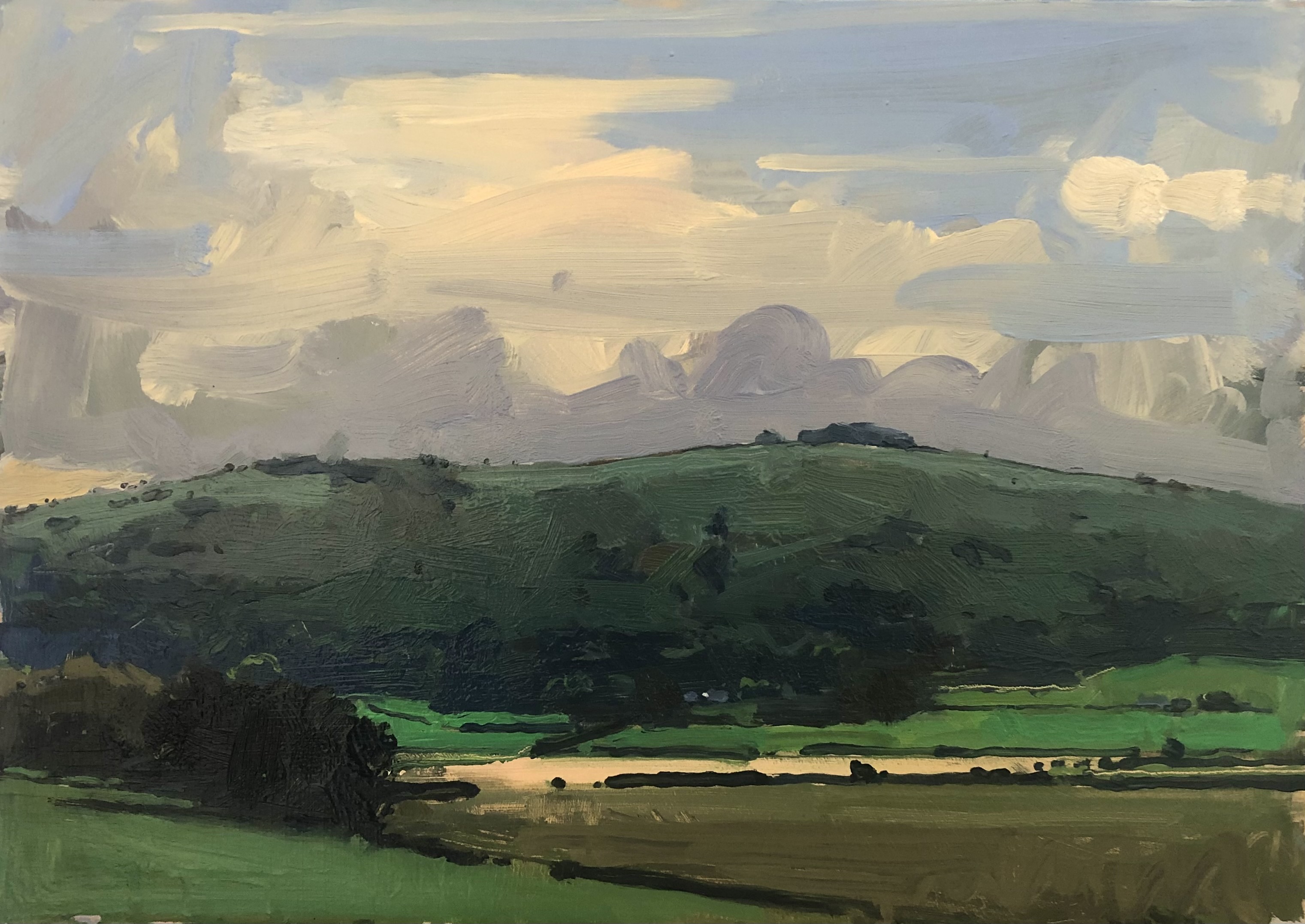 Cloud over South Downs hill, 2025
